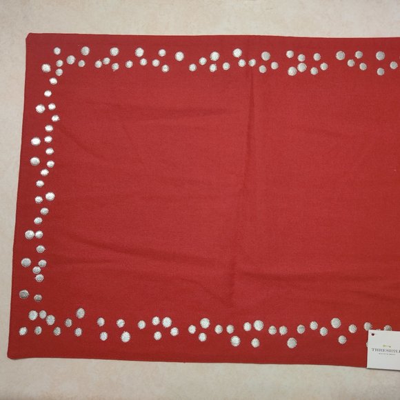 Threshold Red and Gold Table Placemats - Set of 3 - Picture 5 of 9